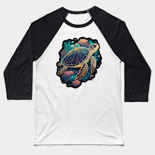 Turtle Coral Surfin' Baseball T-Shirt